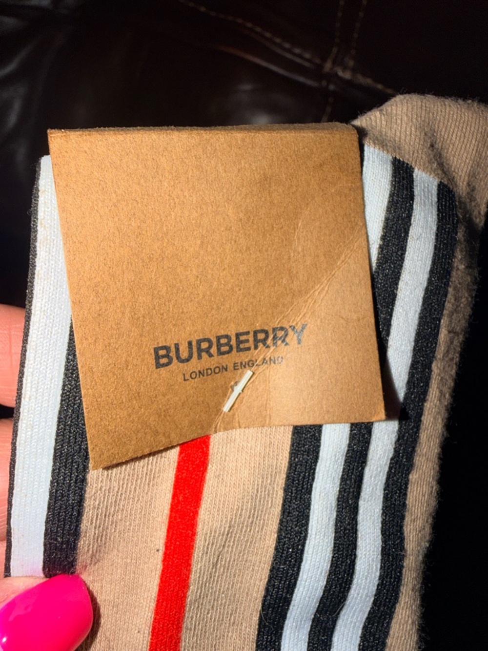 Burberry Icon Stripe Intarsia Socks, Small, NWT - Picture 2 of 7